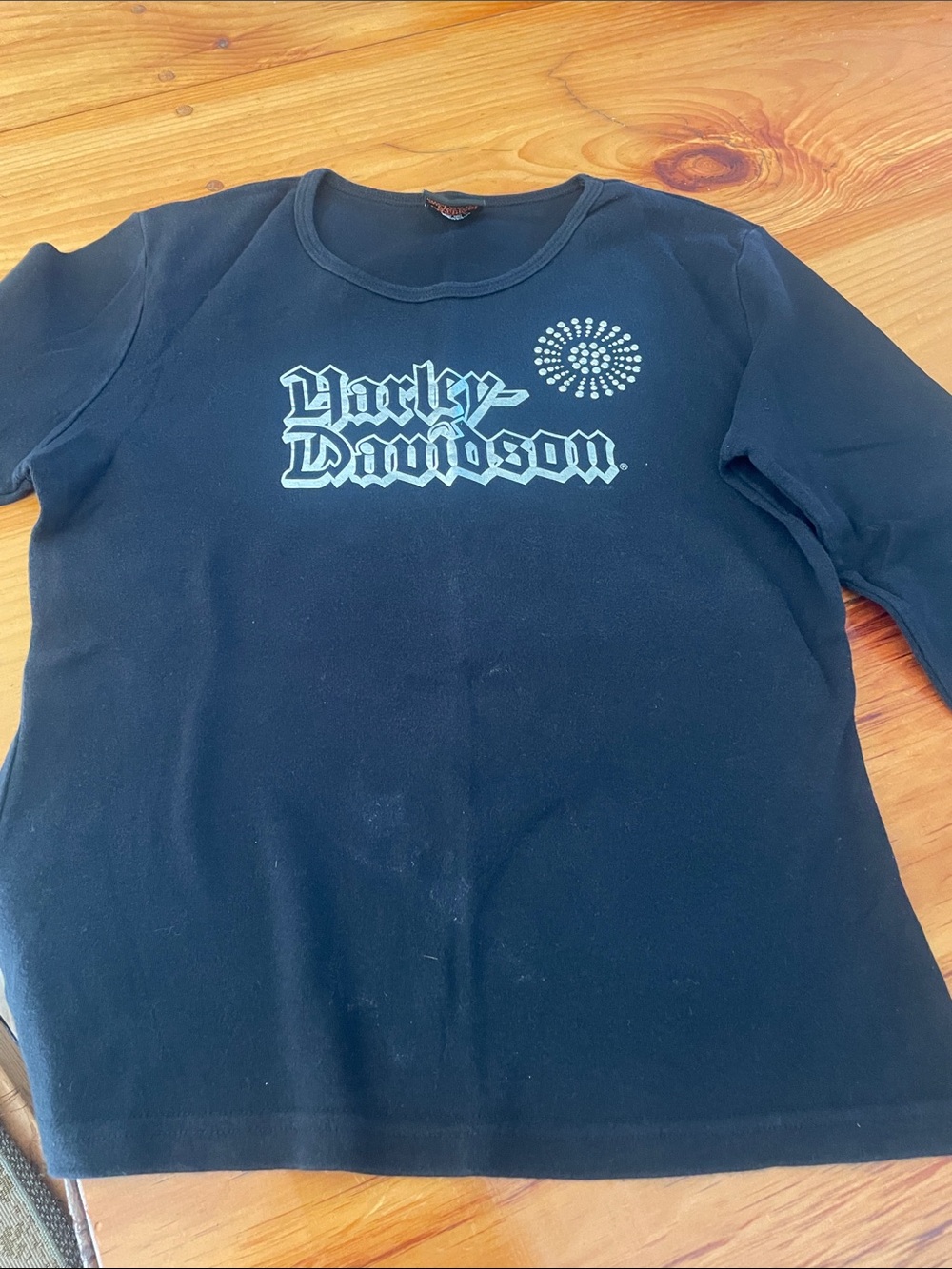 Harley-Davidson Black Tee with silver Logo long sleeve tee